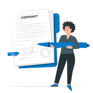 Contract signing and quotation approval - illustration