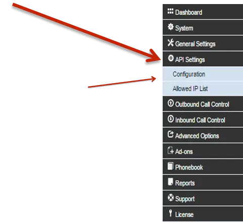 Telephony integration menu options