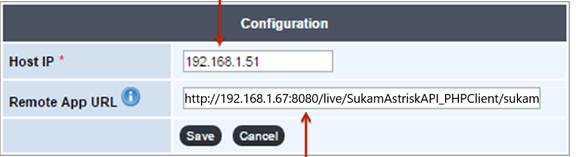 Telephony remote app URL configuration screen