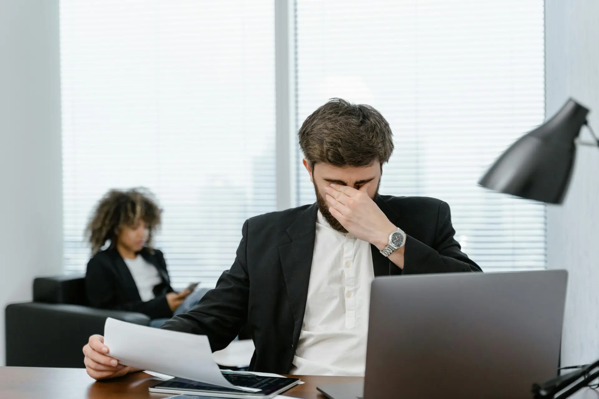Business owner tracking pending payments with CRM