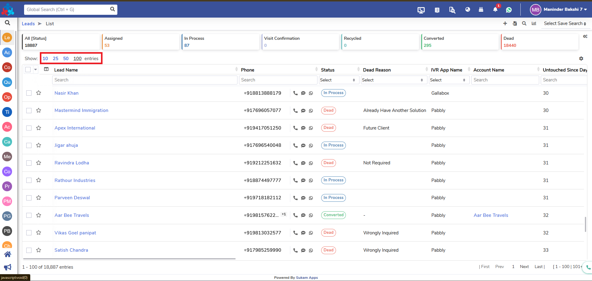 Sukam Apps CRM WhatsApp broadcast to leads - step 2 - Sukam Apps IT Services