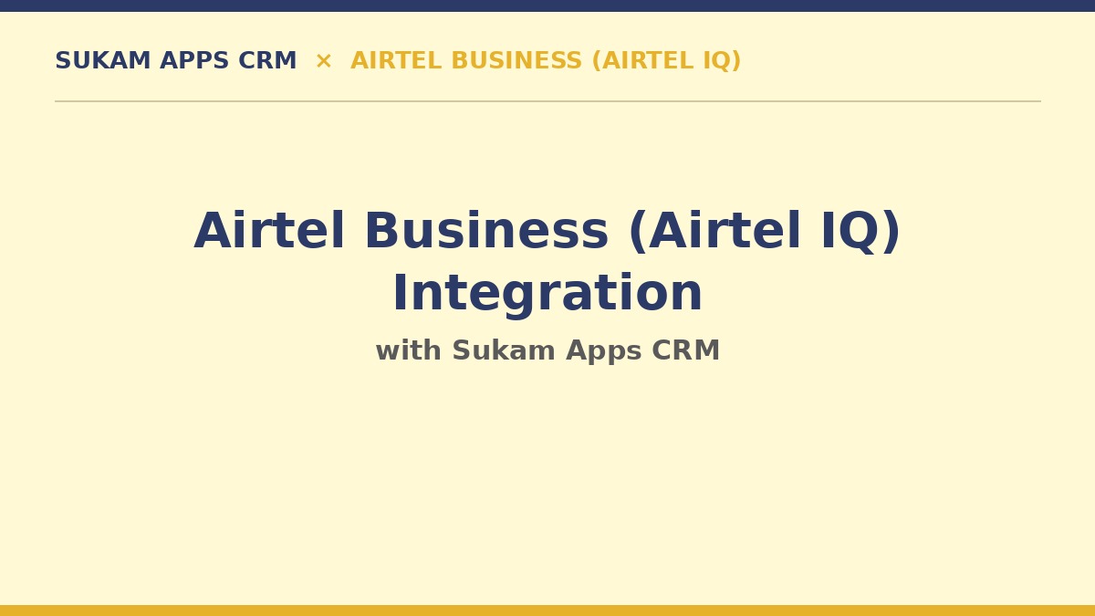 Airtel Business Cloud IVR integration with Sukam Apps call center solution
