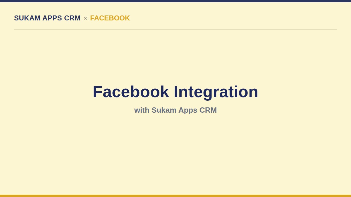 Facebook integration with Sukam Apps CRM