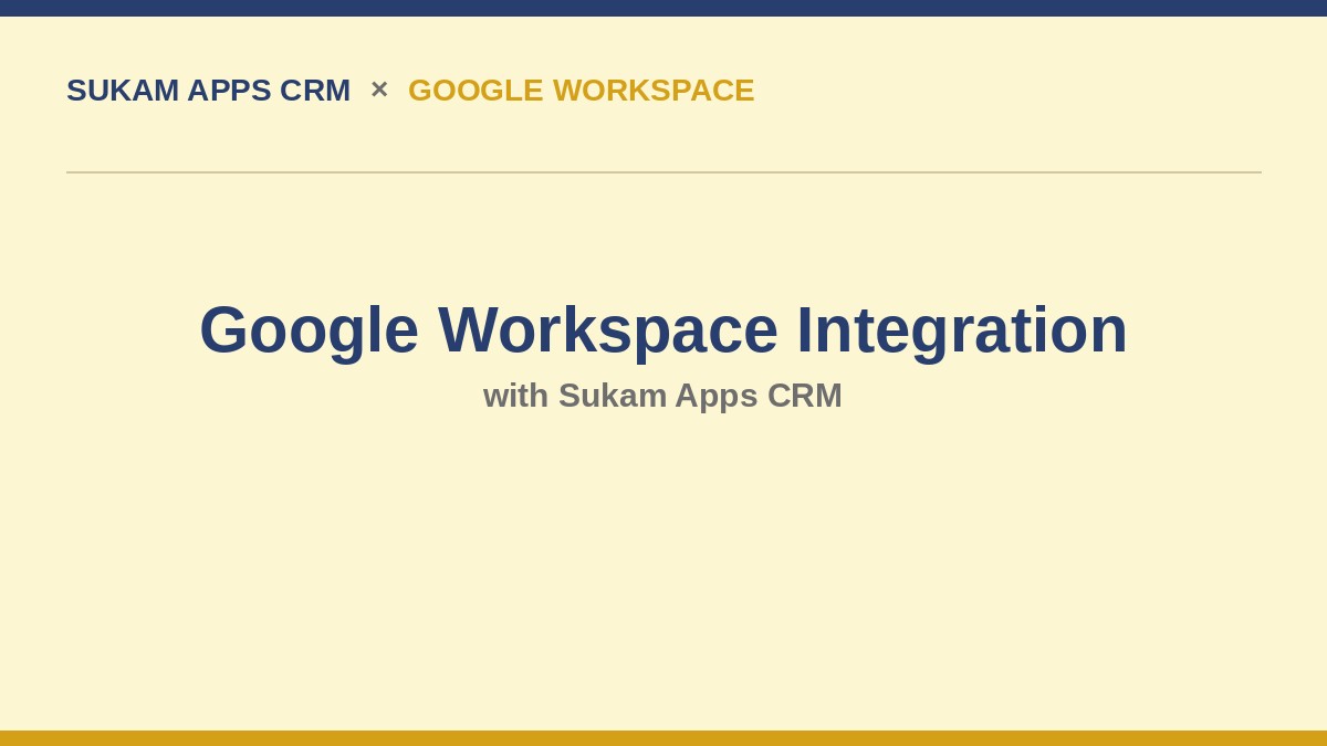 Google Workspace CRM integration for Gmail and Calendar sync