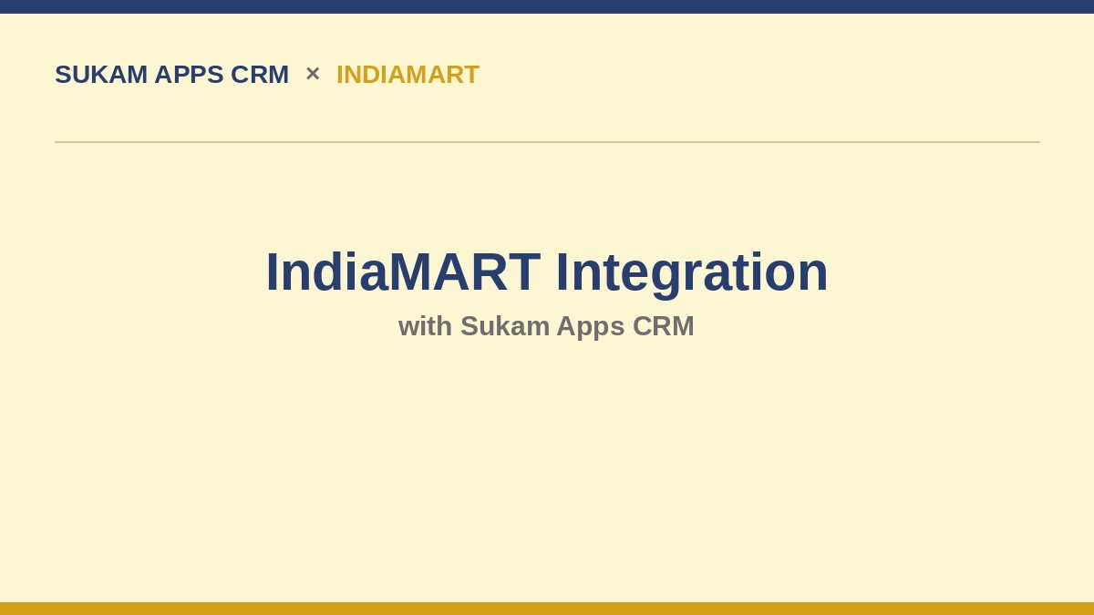 IndiaMART CRM integration for automatic buy lead capture