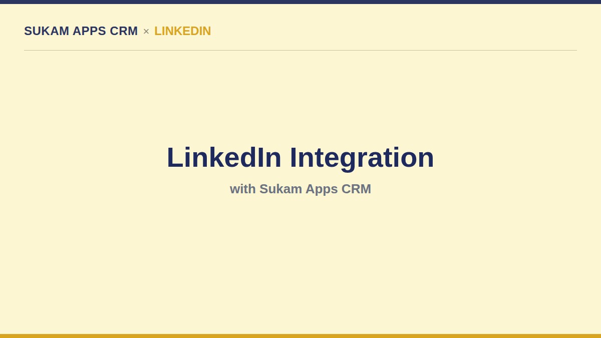 LinkedIn integration with Sukam Apps CRM
