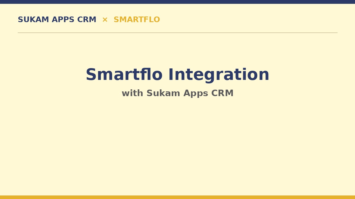 Smartflo Cloud IVR integration with Sukam Apps CRM