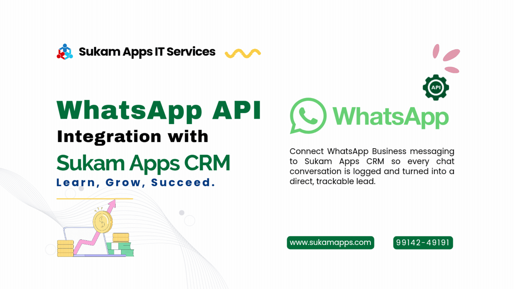 WhatsApp API integration with Sukam Apps CRM - leads, chats, broadcasts